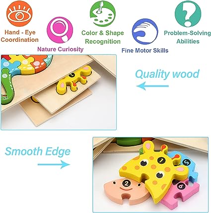 Jigsaw 3D Puzzle Set, Animal Cartoon 3D Puzzle Toys, Blocks Matching Toys, Hand Grip Plate Toddler Toys, Montessori Wooden Puzzles For Children, Kids Educational Learning Jigsaw Puzzle Jigsaw 3D Puzzle Set, Animal Cartoon 3D Puzzle Toys, Blocks Matching Toys, Hand Grip Plate Toddler Toys, Montessori Wooden Puzzles For Children, Kids Educational Learning Jigsaw Puzzle